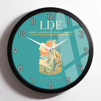 Thumbnail for Tarbes–Lourdes–Pyrénées Airport (LDE) design on turquoise framed wall clock