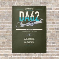 Thumbnail for Diamond DA62 vertical canvas print - no frame - green army background