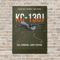 Thumbnail for KC-130J SUPER HERCULES vertical canvas print - no frame - green army background