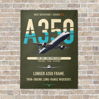 Thumbnail for Airbus A350-1000 vertical canvas print - no frame - green army background