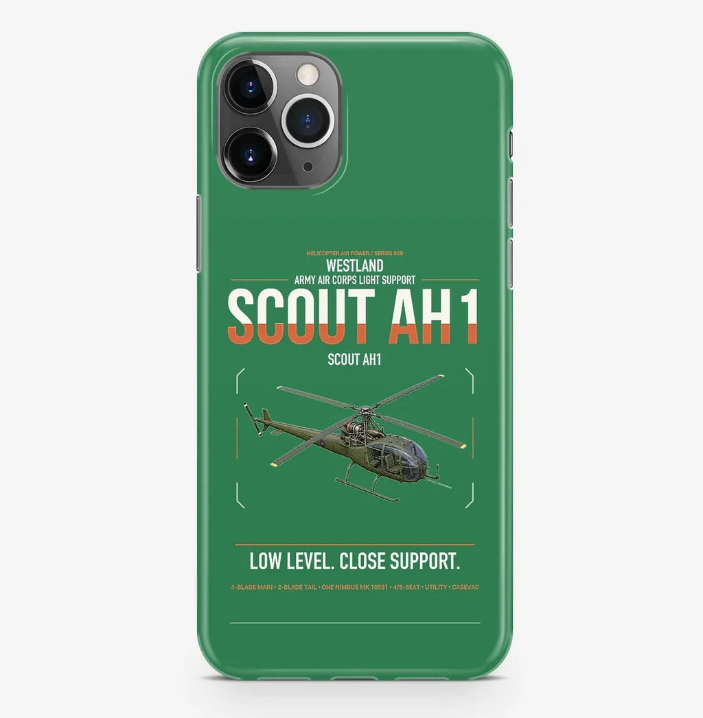 Westland Scout AH1 design on green magsafe iphone case, for iPhone Pro Max