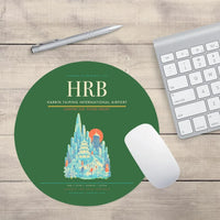Thumbnail for Harbin Taiping International Airport (HRB) design on green round mouse pad