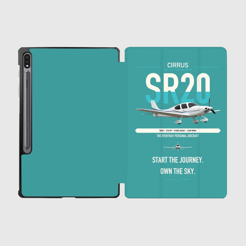Cirrus SR20 design on turquoise samsung tablet tablet case