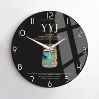 Thumbnail for Victoria International Airport YYJ Wall-Clock No-Frame - Black
