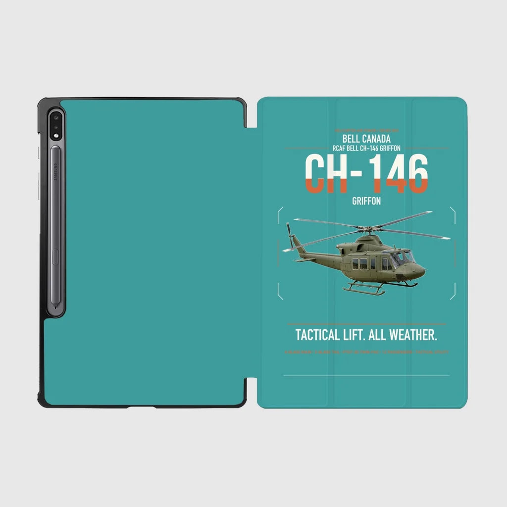 Bell Canada CH-146 Griffon design on turquoise samsung tablet tablet case
