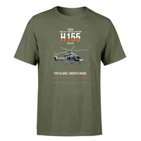 Thumbnail for Airbus H155 EC155 B1 design on green army t-shirt, single-side print