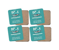 Thumbnail for Pilatus PC-6 Porter design on turquoise 4 pieces set coaster