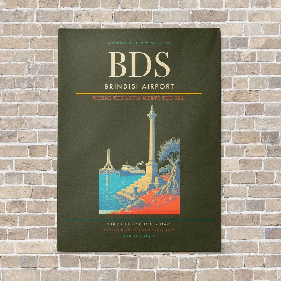 Brindisi Airport BDS - Canvas No Frame - Green Army