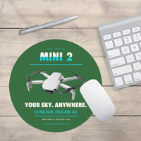 Thumbnail for DJI Mini 2 design on green round mouse pad