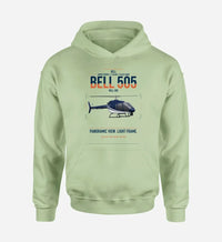 Thumbnail for Bell 505 design on light green double-side hoodie, single-side print