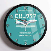 Thumbnail for Fairchild Hiller FH-227B design on turquoise framed wall clock