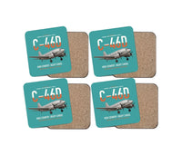 Thumbnail for C-46D Commando design on turquoise 4 pieces set coaster