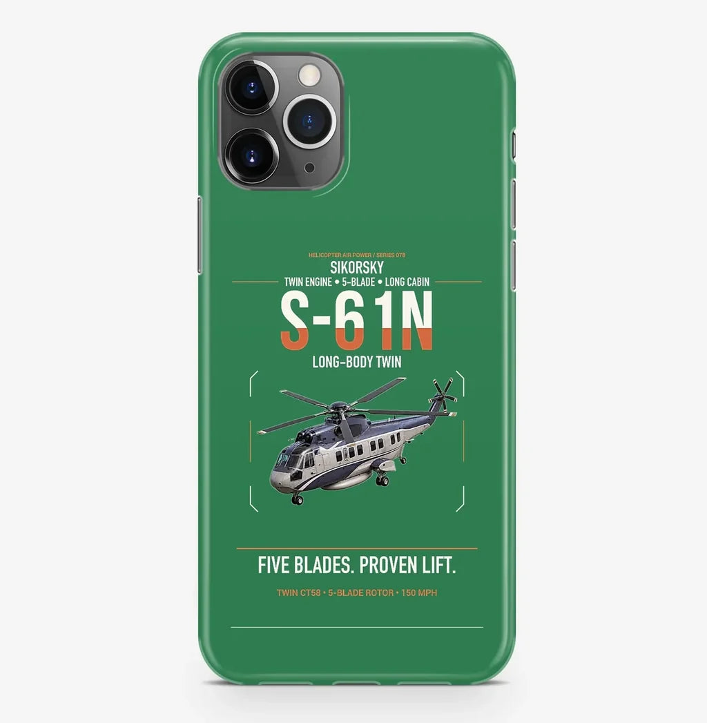 Sikorsky S-61N design on green magsafe iphone case, for iPhone Pro Max