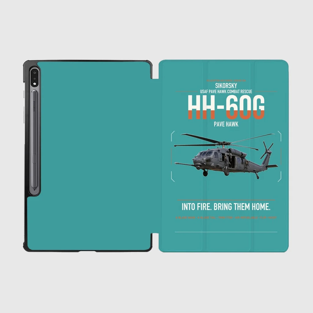Sikorsky HH-60G Pave Hawk design on turquoise samsung tablet tablet case