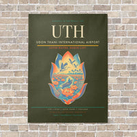 Thumbnail for Udon Thani International Airport UTH vertical canvas print - no frame - green army background