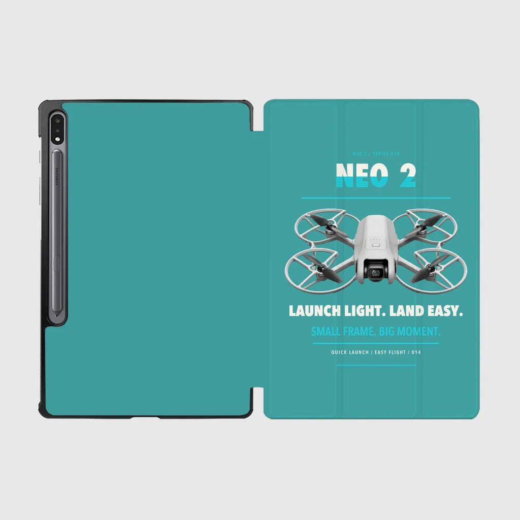 DJI Neo 2 design on turquoise samsung tablet tablet case