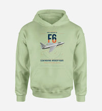 Thumbnail for Hawker Hunter F6 design on light green double-side hoodie, single-side print