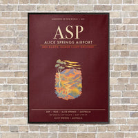 Thumbnail for Alice Springs Airport ASP - Canvas Framed - Dark Red