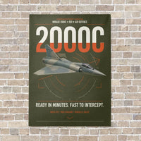 Thumbnail for Dassault Mirage 2000C RDI vertical canvas print - no frame - green army background