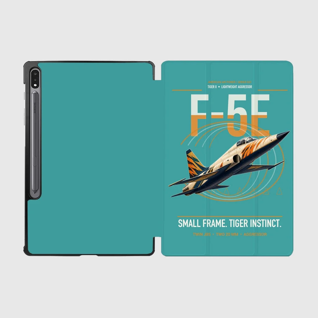 F-5E Tiger II design on turquoise samsung tablet tablet case