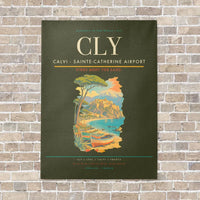 Thumbnail for Calvi - Sainte-Catherine Airport CLY vertical canvas print - no frame - green army background