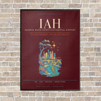 Thumbnail for Houston George Bush Intercontinental Airport IAH - Canvas Framed - Dark Red