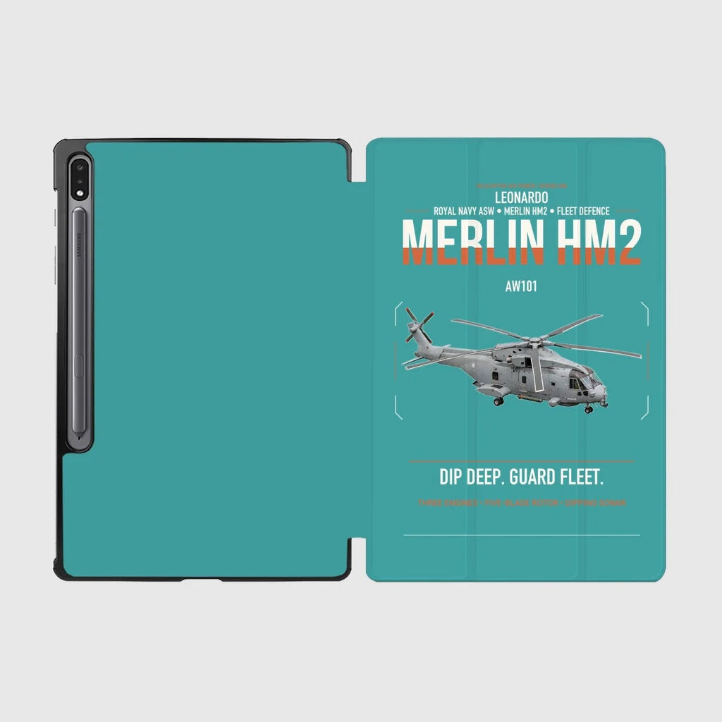 Leonardo AW101 Merlin HM2 design on turquoise samsung tablet tablet case
