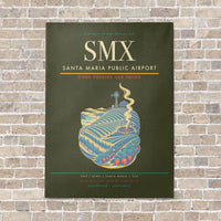 Thumbnail for Santa Maria Public Airport SMX vertical canvas print - no frame - green army background