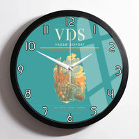 Thumbnail for Vadsø Airport (VDS) design on turquoise framed wall clock