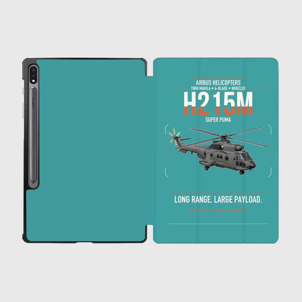 Airbus H215M design on turquoise samsung tablet tablet case