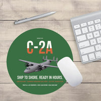 Thumbnail for C-2A Greyhound design on green round mouse pad