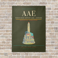 Thumbnail for Rabah Bitat Airport AAE — Annaba vertical canvas print - no frame - green army background