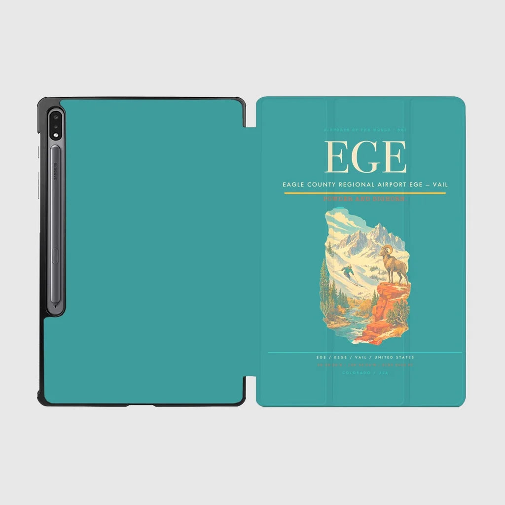 Eagle County Regional Airport (EGE) design on turquoise samsung tablet tablet case