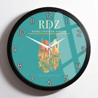 Thumbnail for Rodez–Aveyron Airport (RDZ) design on turquoise framed wall clock