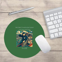 Thumbnail for VINTAGE G4321 - The First Passenger Ticket - Designed Mouse Pads design on green round