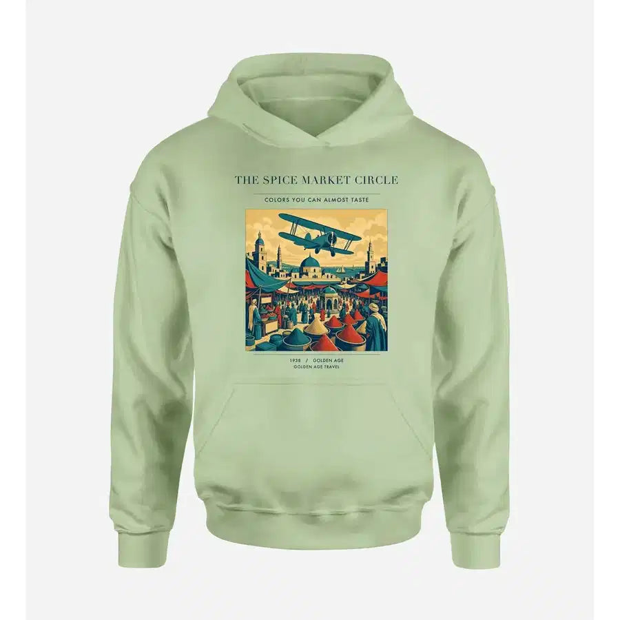 VINTAGE G4498 - The Spice Market Circle - Premium Hoodie design on lightgreen premium