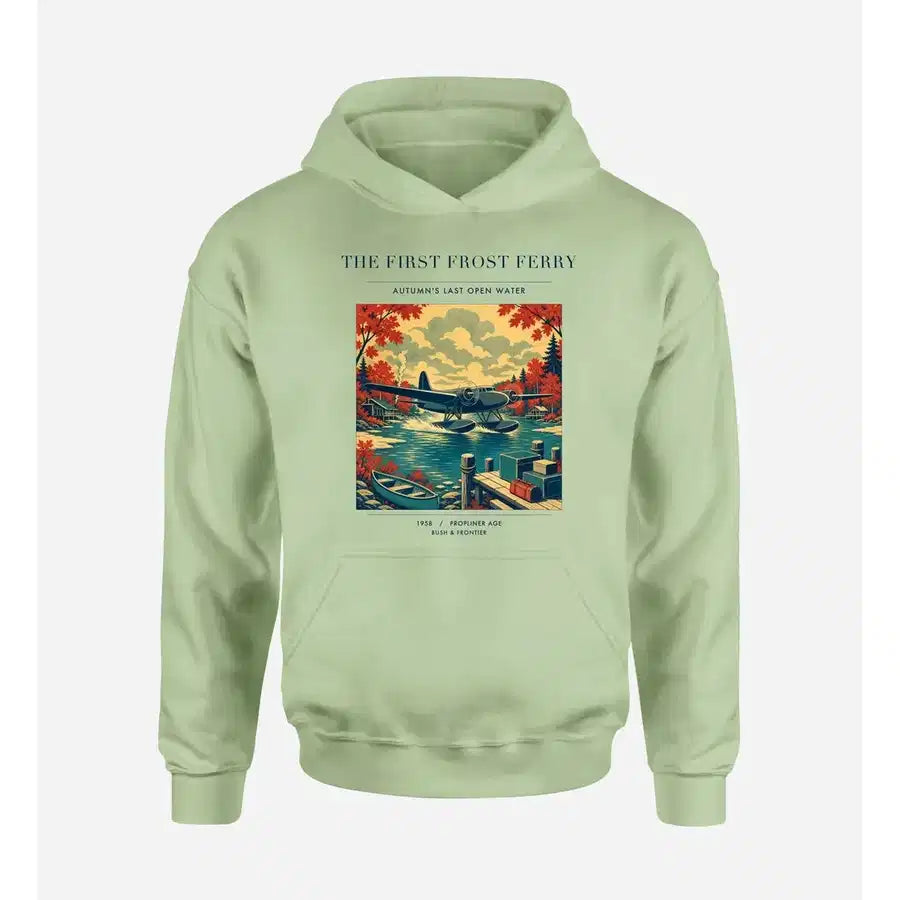 VINTAGE G4433 - The First Frost Ferry - Premium Hoodie design on lightgreen premium