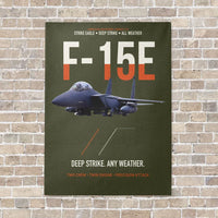 Thumbnail for F-15E Strike Eagle Deep Strike Any Weather vertical canvas print - no frame - green army background