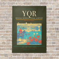 Thumbnail for Regina International Airport YQR vertical canvas print - no frame - green army background
