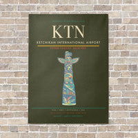 Thumbnail for Ketchikan International Airport KTN vertical canvas print - no frame - green army background