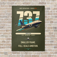Thumbnail for Boeing 737 MAX 7 vertical canvas print - no frame - green army background