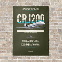 Thumbnail for Bombardier CRJ200 vertical canvas print - no frame - green army background