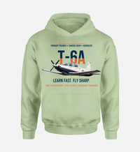Thumbnail for T-6A TEXAN II design on light green hoodie single side