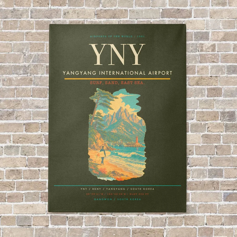 Yangyang International Airport YNY vertical canvas print - no frame - green army background