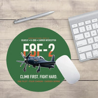 Thumbnail for F8F-2 Bearcat Climb First Fight Hard design on green round mouse pad