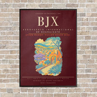Thumbnail for Aeropuerto Internacional de Guanajuato BJX - Canvas Framed - Dark Red