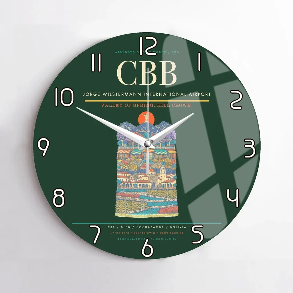 Jorge Wilstermann International Airport CBB Wall-Clock No-Frame - Dark Green