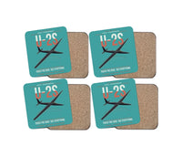Thumbnail for U-2S Dragon Lady design on turquoise 4 pieces set coaster