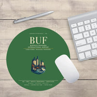 Thumbnail for Buffalo Niagara International Airport (BUF) design on green round mouse pad
