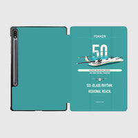 Thumbnail for Fokker 50 design on turquoise samsung tablet tablet case